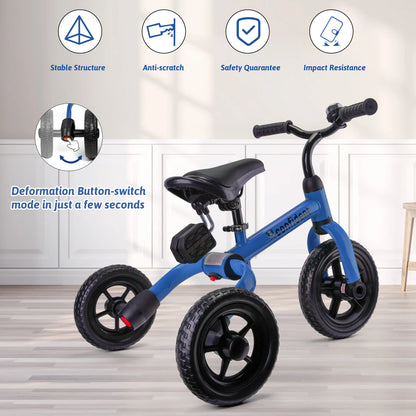 Toddlers Tricycle for Boy&Girl with Detachable Pedal