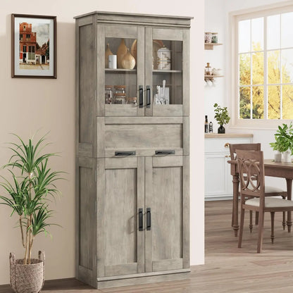 67" Tall Bathroom Storage Cabinet and Tall Cabinet for Living Room