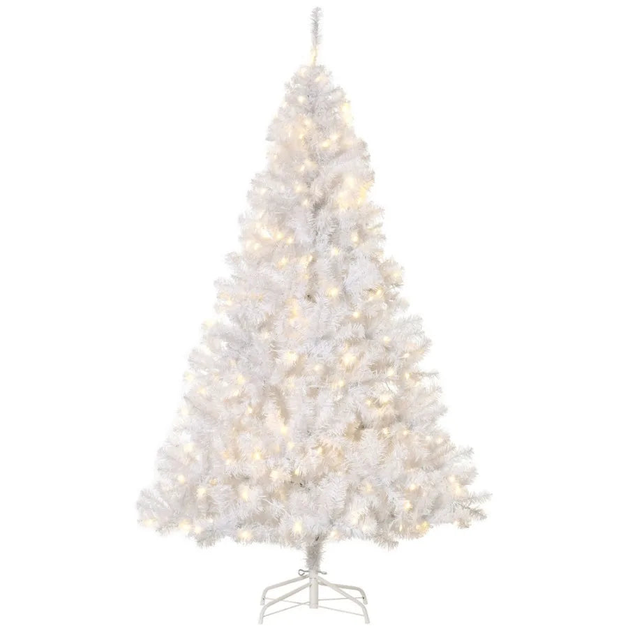 6 ft Tall Prelit Christmas Tree Douglas Fir Artificial Christmas Tree with Realistic Branches 250 Warm White LED Lights and 100