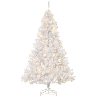 6 ft Tall Prelit Christmas Tree Douglas Fir Artificial Christmas Tree with Realistic Branches 250 Warm White LED Lights and 100
