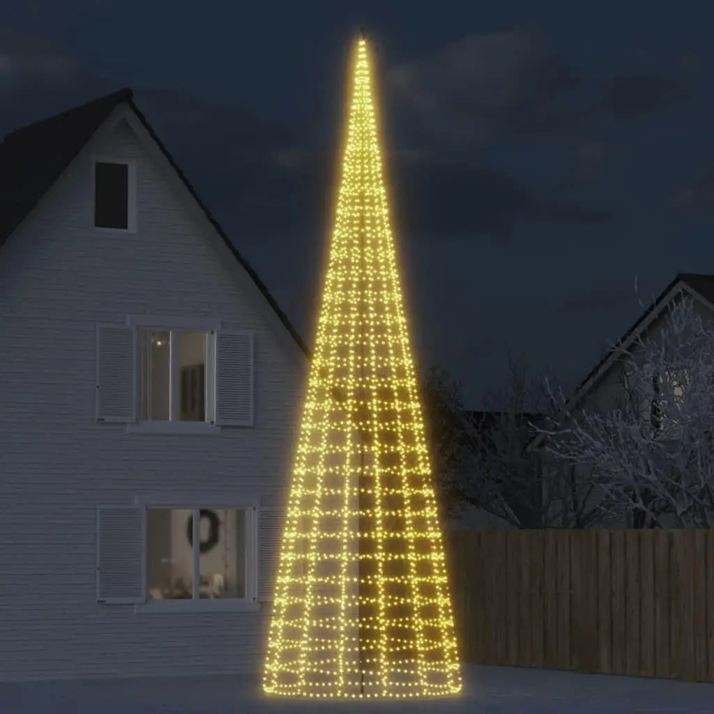 Warm White Christmas Tree Lights for Flagpoles - 3000 LEDs, Perfect Holiday Decoration