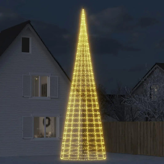 Warm White Christmas Tree Lights for Flagpoles - 3000 LEDs, Perfect Holiday Decoration
