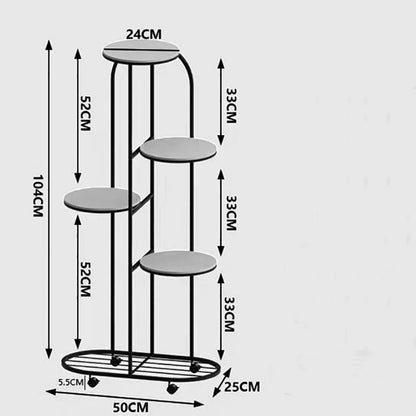 5 Tier Plant Stand Metal Tall Plant Shelf for I