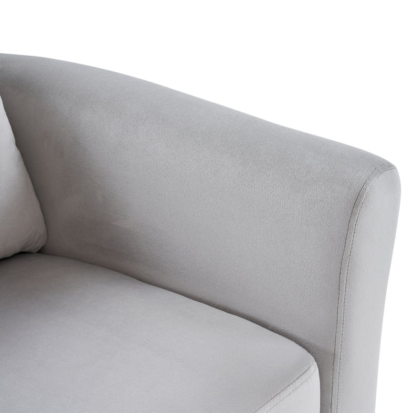 Half Disassembled Single Chair With Gold Feet And Pedals Flannelette Indoor Leisure Chair Light Gray