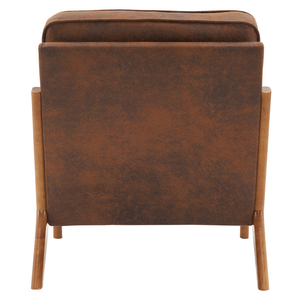 Oak Armrest Upholstered Single Lounge Chair