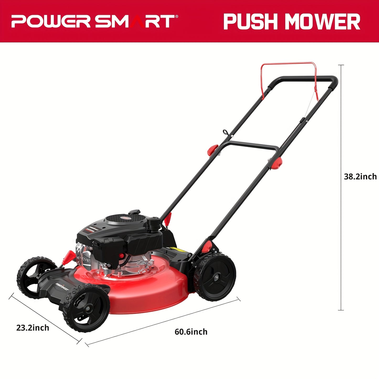 21 In. Gas Lawn Mower, 144cc 2-in-1 Mulching Push Mower With 6-Positions Height Adjustment, High Rear Wheels, Gardening Supplies