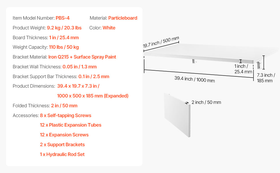 Wall Mounted Folding Table Drop Leaf