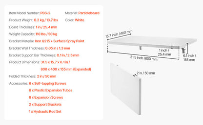Wall Mounted Folding Table Drop Leaf
