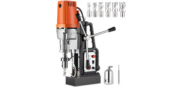 Magnetic Drill Press Kit 1680W Electric Bench Drilling Machine 2900LBS Magnet with HSS Annular Cutter Bits