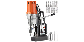 Magnetic Drill Press Kit 1680W Electric Bench Drilling Machine 2900LBS Magnet with HSS Annular Cutter Bits