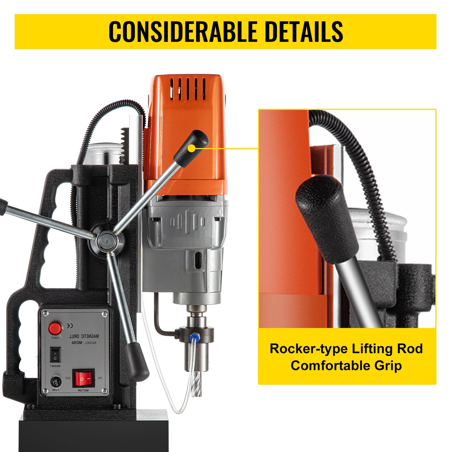 Magnetic Drill Press Kit 1680W Electric Bench Drilling Machine 2900LBS Magnet with HSS Annular Cutter Bits